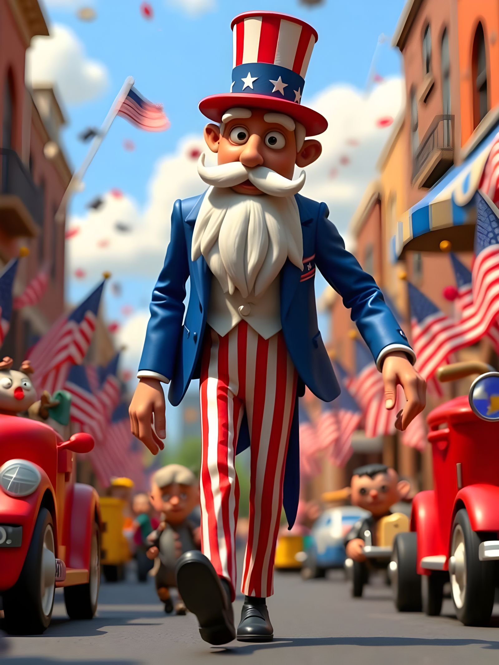 Uncle Sam Marches in Claymation Parade