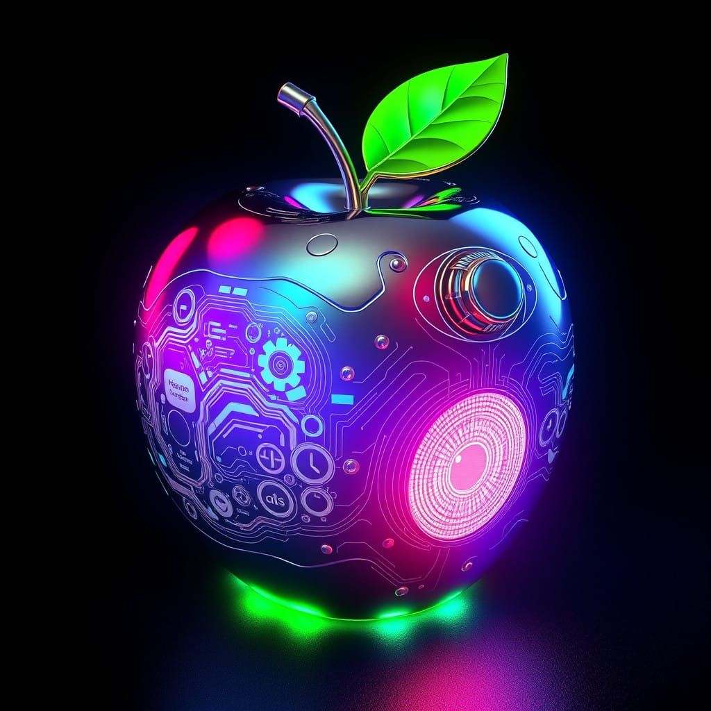 Shimmering Futuristic Apple Radio