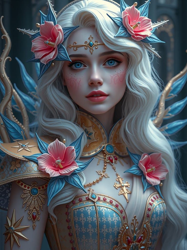 Solemn Procession of Golden-Hued Saints in a Mediterranean L...