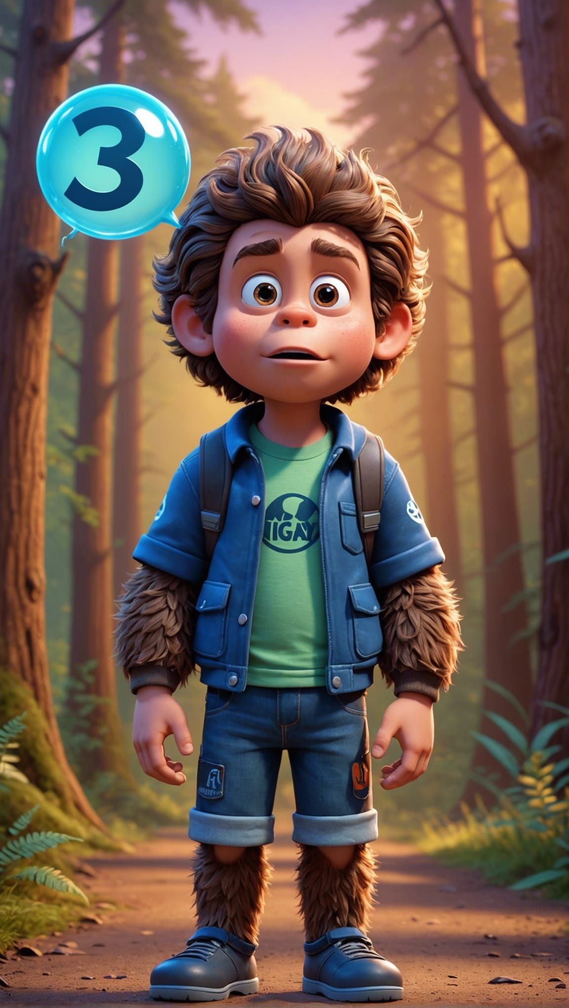 Bigfoot Encounter: Cute Cartoon Boy's Story in 3D