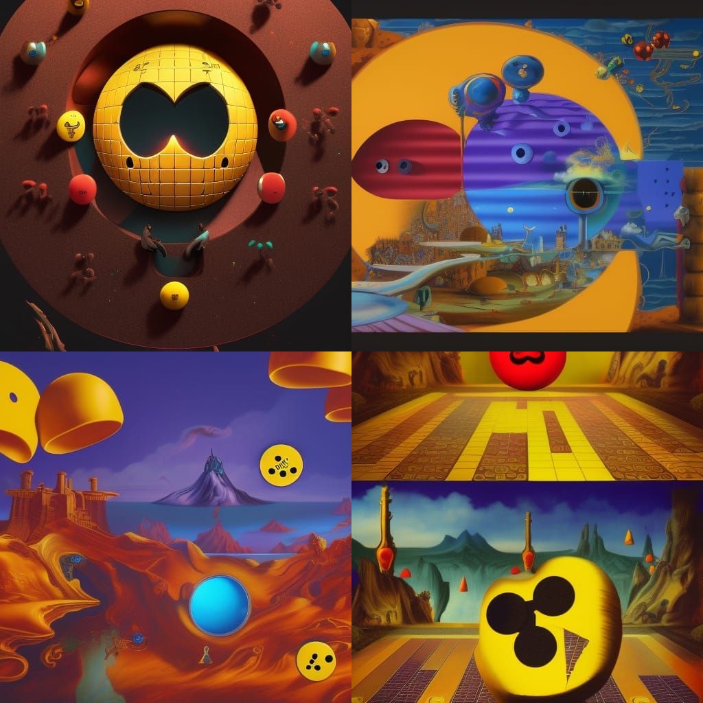 Surreal Pac-Man Reimagined as Detailed Matte Painting