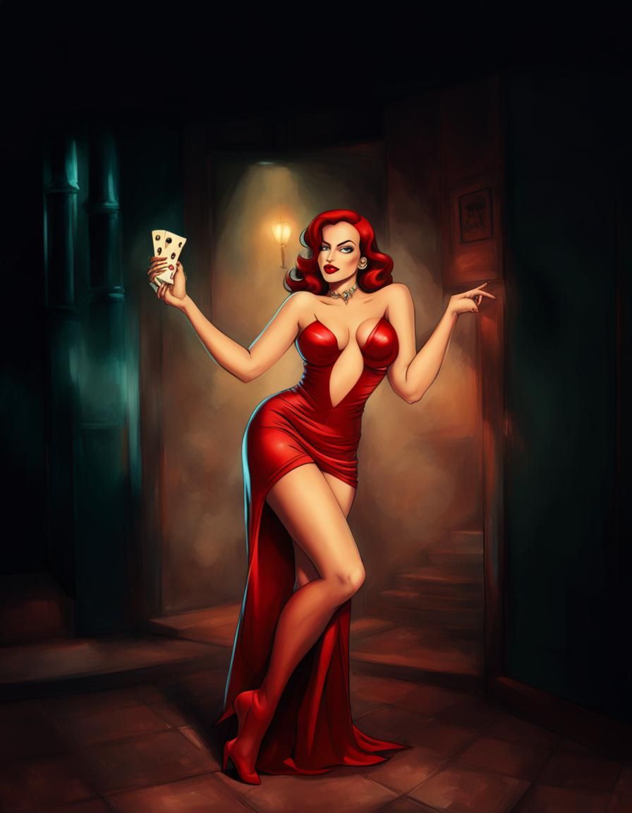 Classic Cartoon Character in Jessica Rabbit Style