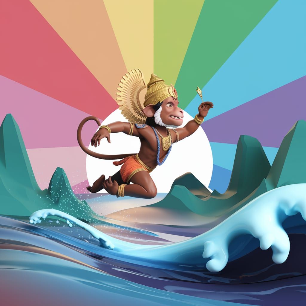 Hanuman's Leap: A 3D Cartoon Adventure