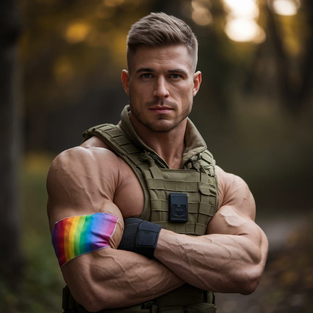 Handsome German Soldier in Maximalist Digital Painting