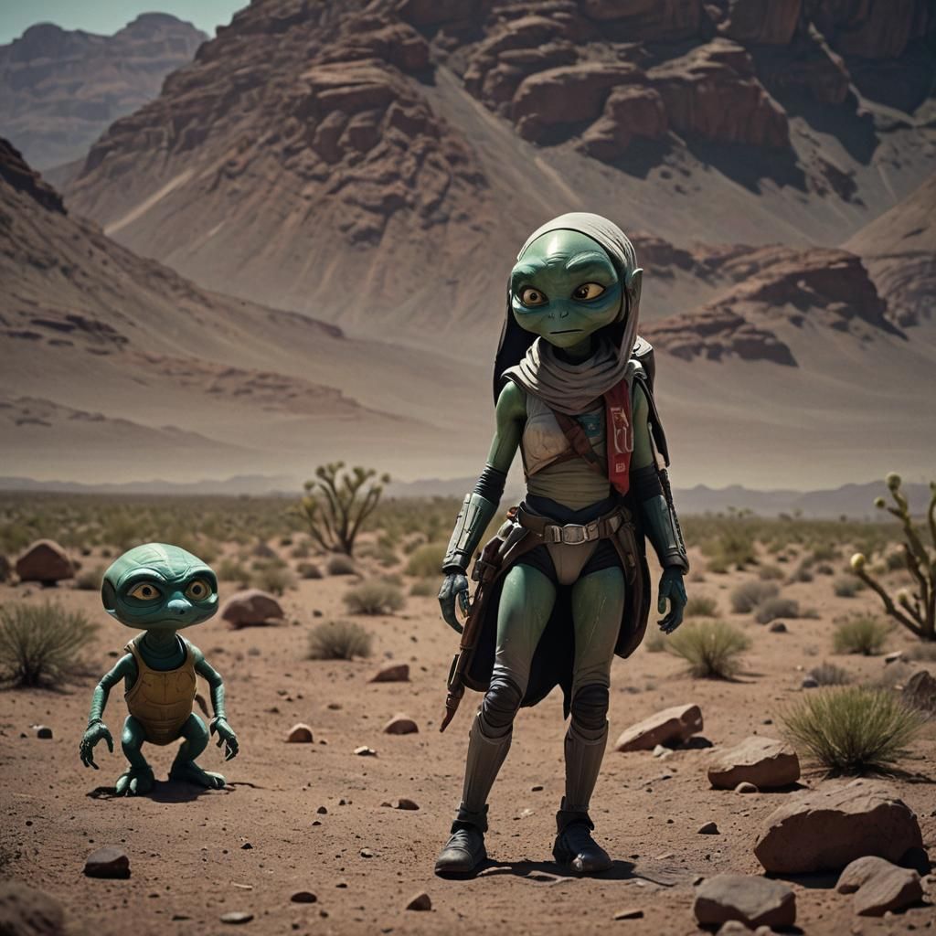 Cinematic Still of a Strange Alien Hybrid