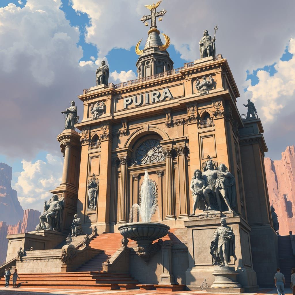 Majestic Monuments in Fantasy Art Style