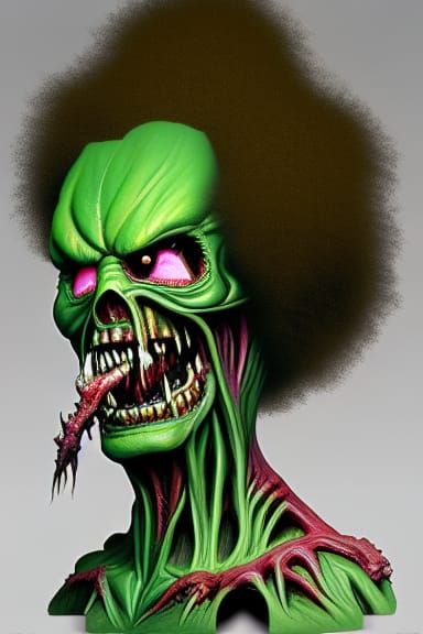 Muscular Demon in Biopunk Horror Style