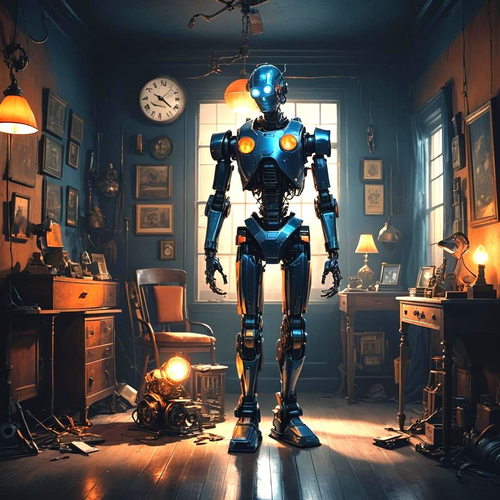 Eerie Surreal Room with Robot in Unreal Engine