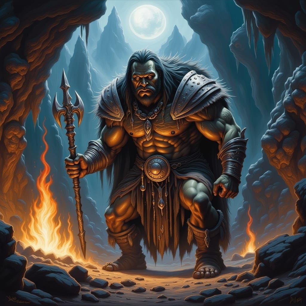 Cave Orc Warrior in Mysterious Cavern
