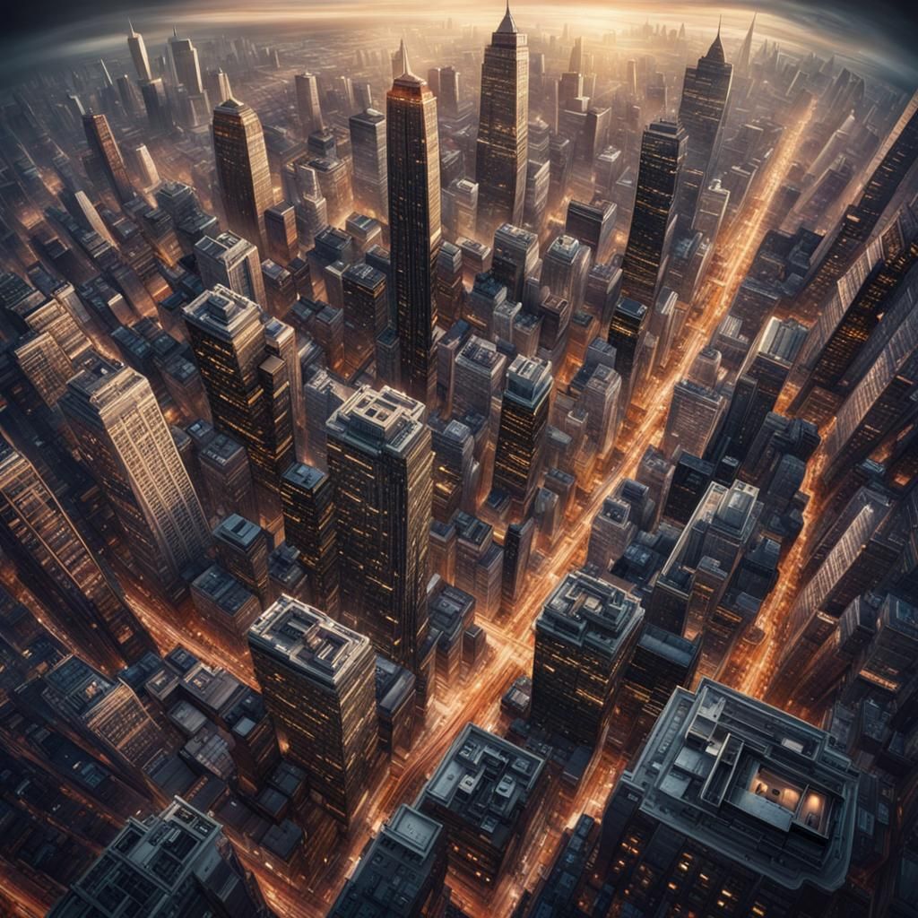 Overhead Cityscape in Etch-a-Sketch Style