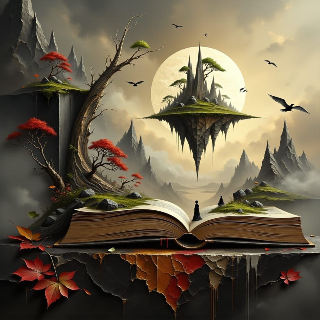 Sentient Book Reveals Whimsical World in Oil Realism