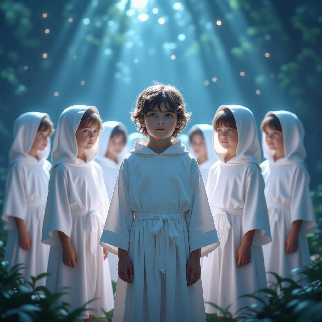 Radiant Children in Ethereal, Dreamlike Light
