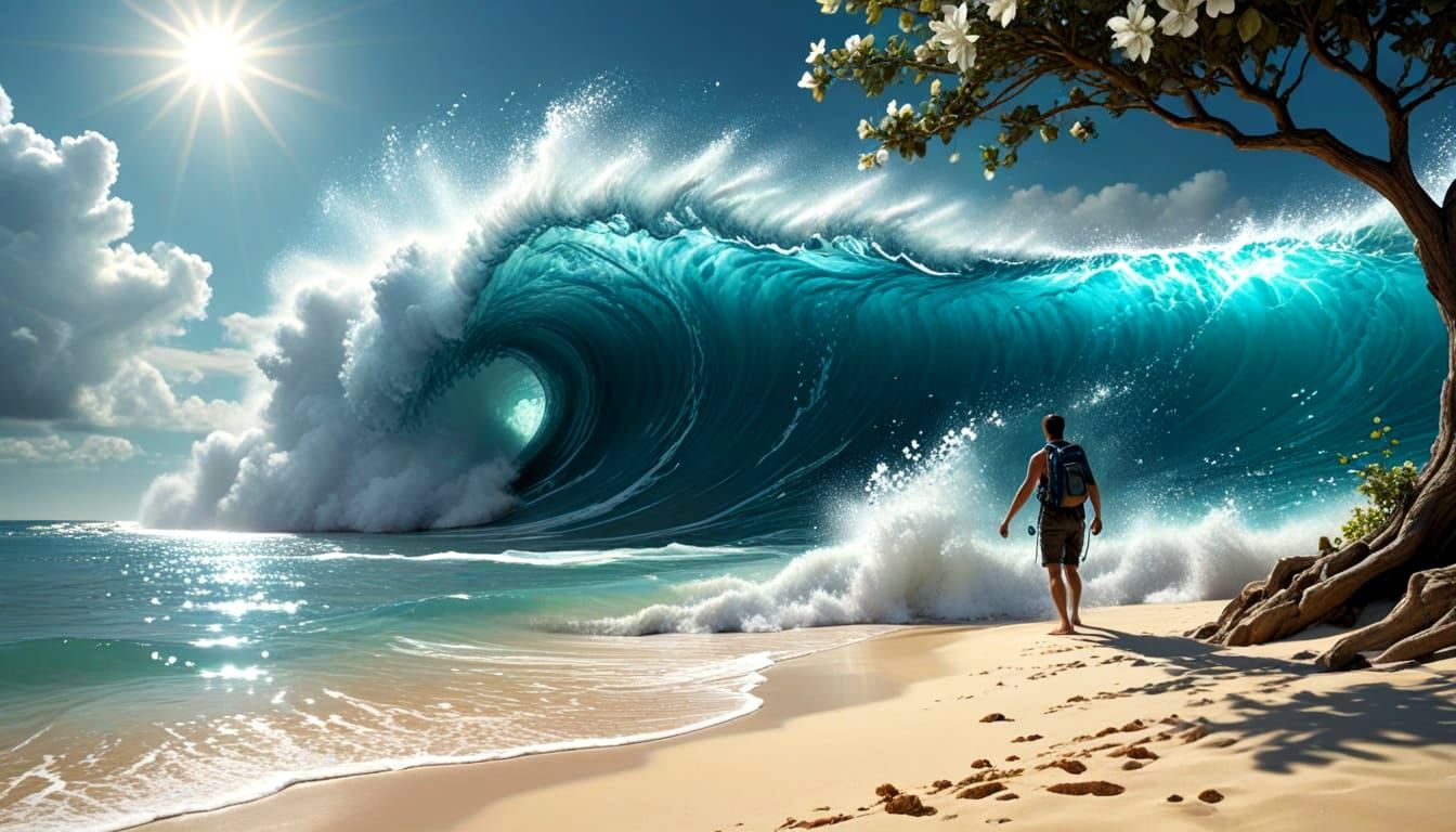 Hiker Surveys the Mysterious World Beyond Reality