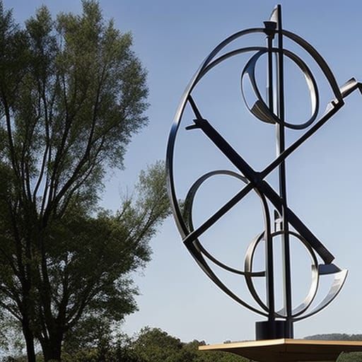 Kinetic Clock Sculpture Outdoors