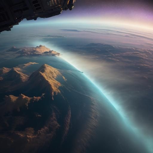 Earth's Atmosphere from Space: Hyperrealistic Matte Painting
