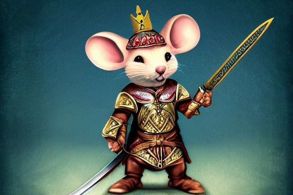 Chibi Mouse King on Throne in Armor
