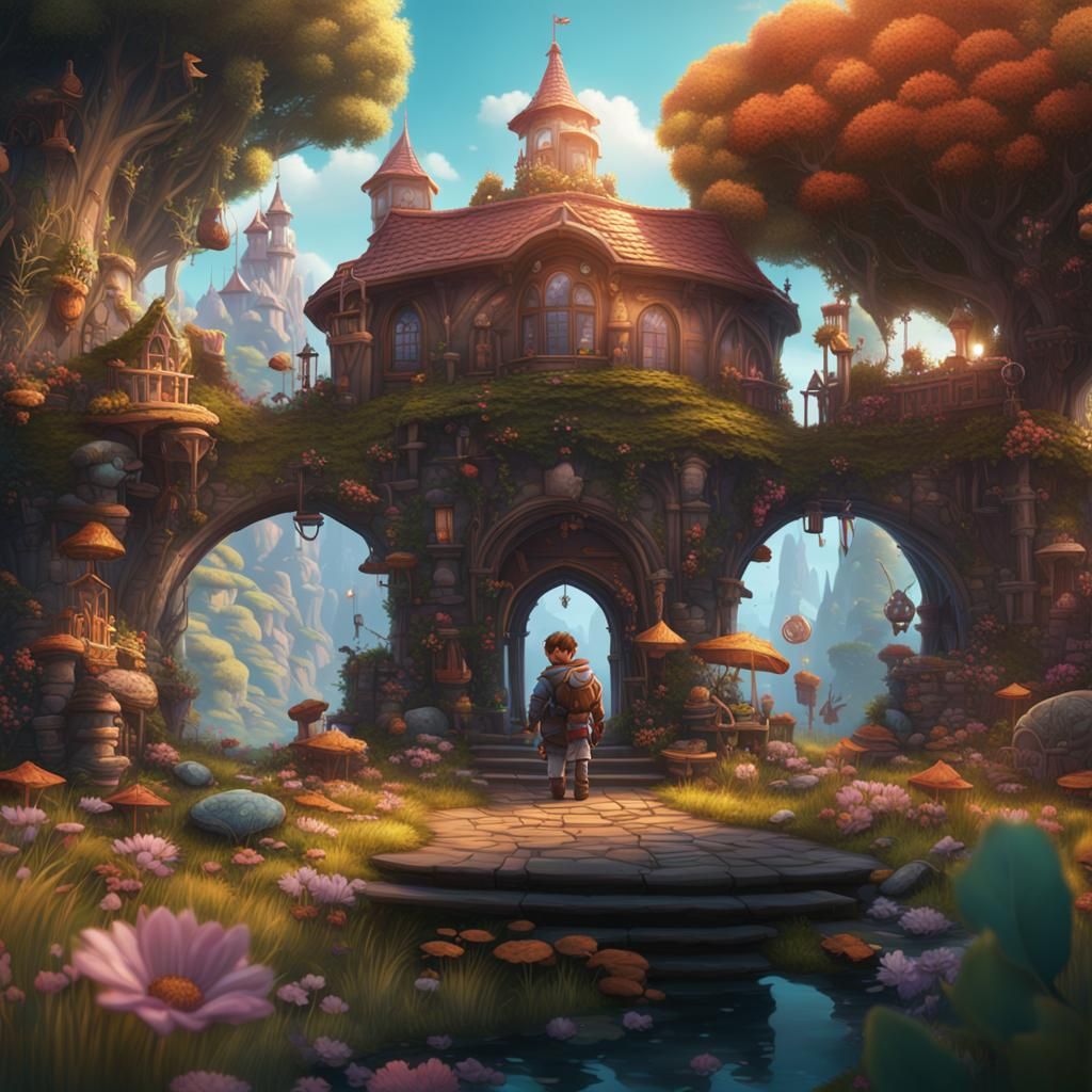 Cute Fantastical Matte Painting in Deep Color