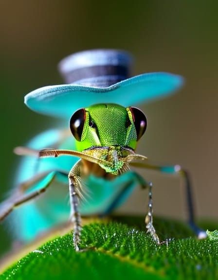Happy Insect with Top Hat Illustration