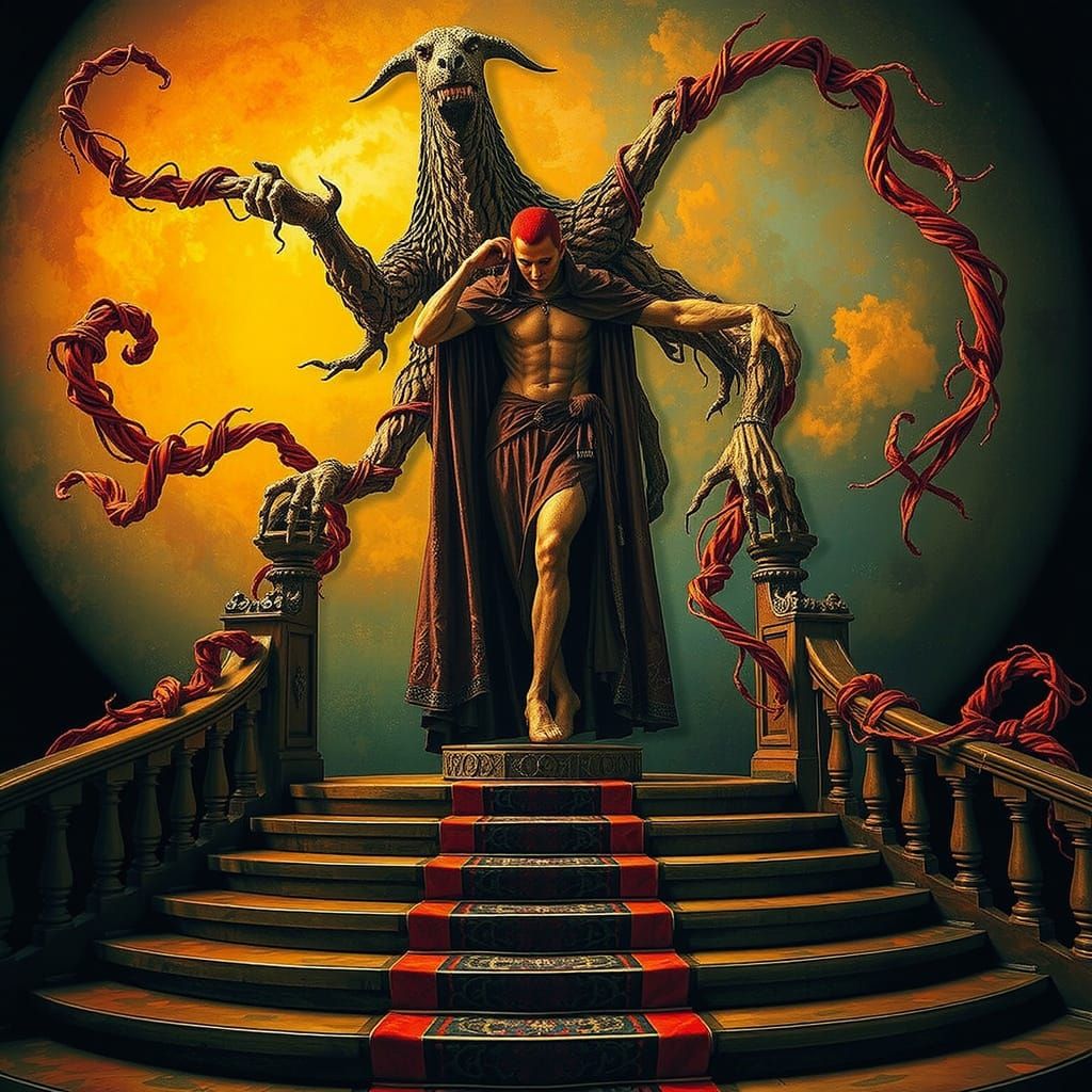 Vivid Swirling Red Abstract Forms