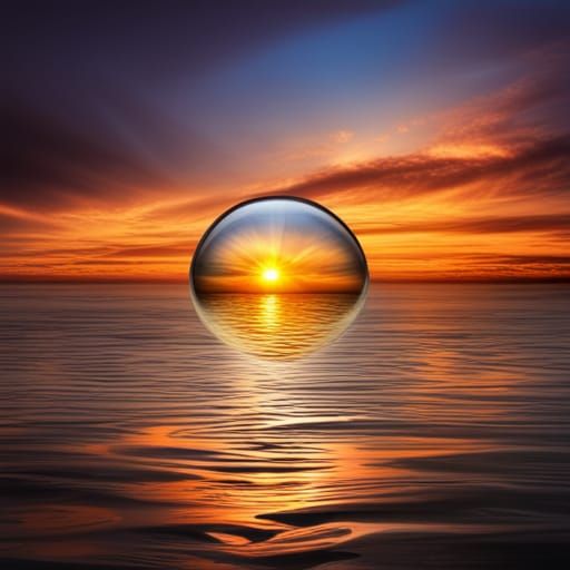 Ocean Sunset Reflected in Light Blue Eye