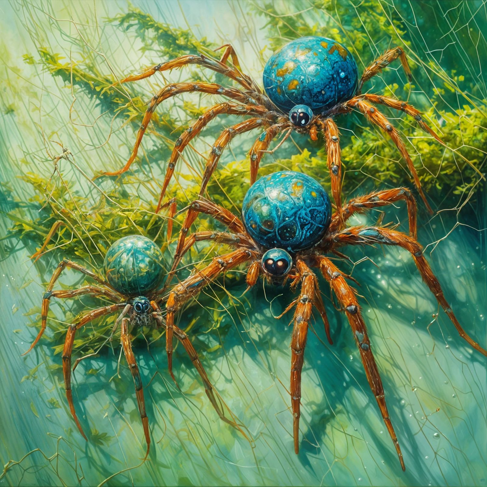 Phytoplankton Spiders in Style of Marcin Sobas