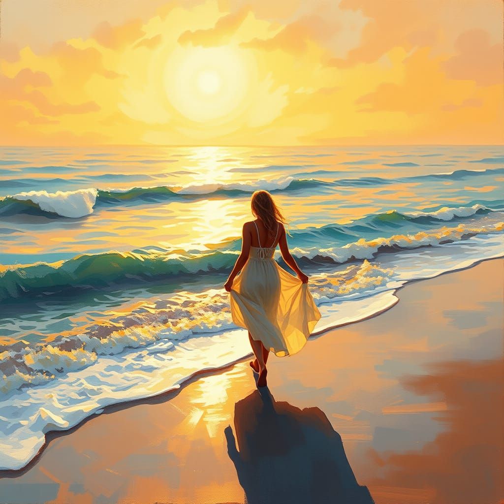 summer nights by the sea oil painting by James Gurney