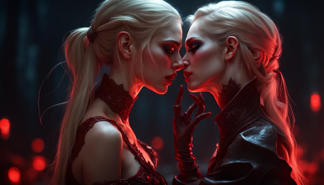 Sensual Vampire Bite: Dark Fantasy Concept Art