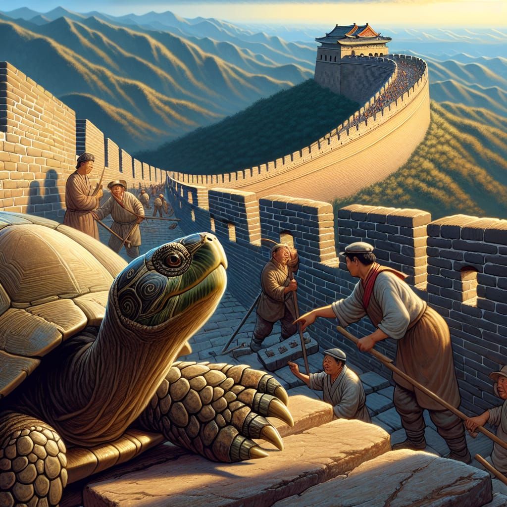 Turtle helps build great wall of China