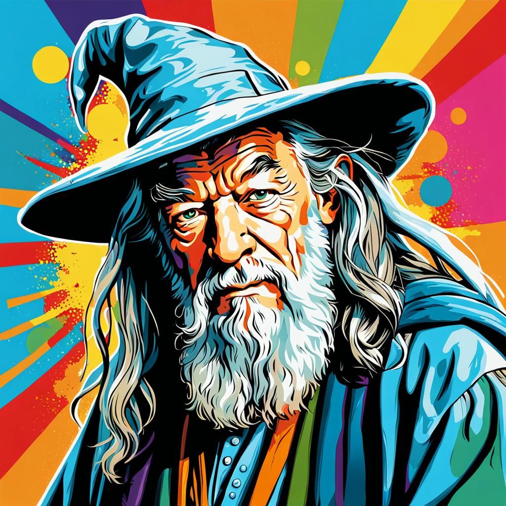 Gandalf in Pop Art Style Portrait