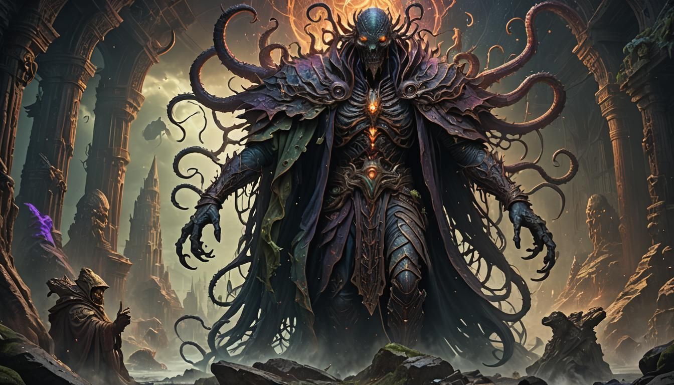 Lovecraft's Faceless God Nyarlothep: Detailed Matte Painting