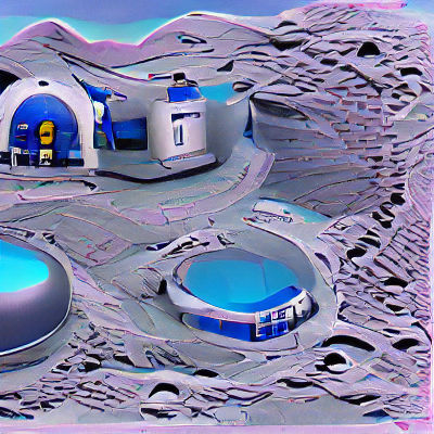 Futuristic Moon Base Under Starry Sky