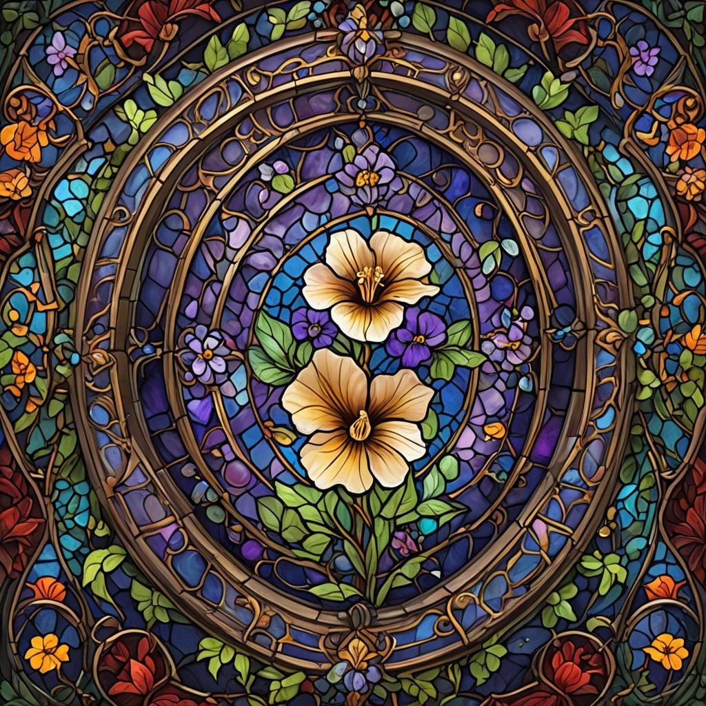 Stained Glass Torenia Flower Matte Painting