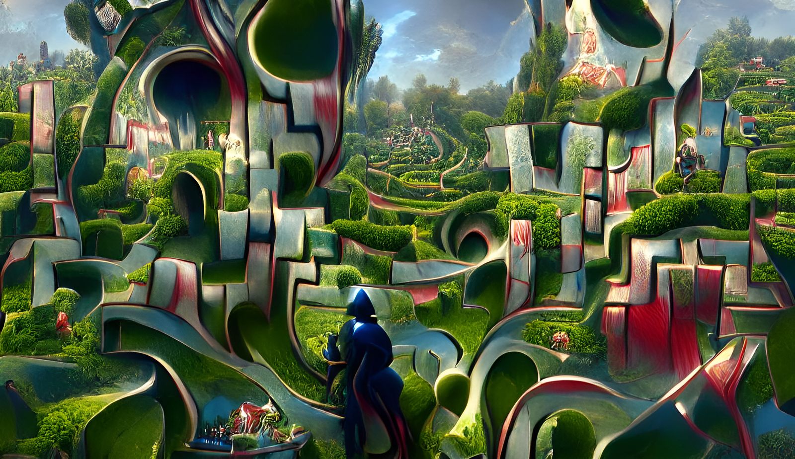 Ecological Biopunk Hedge Maze Wonderland