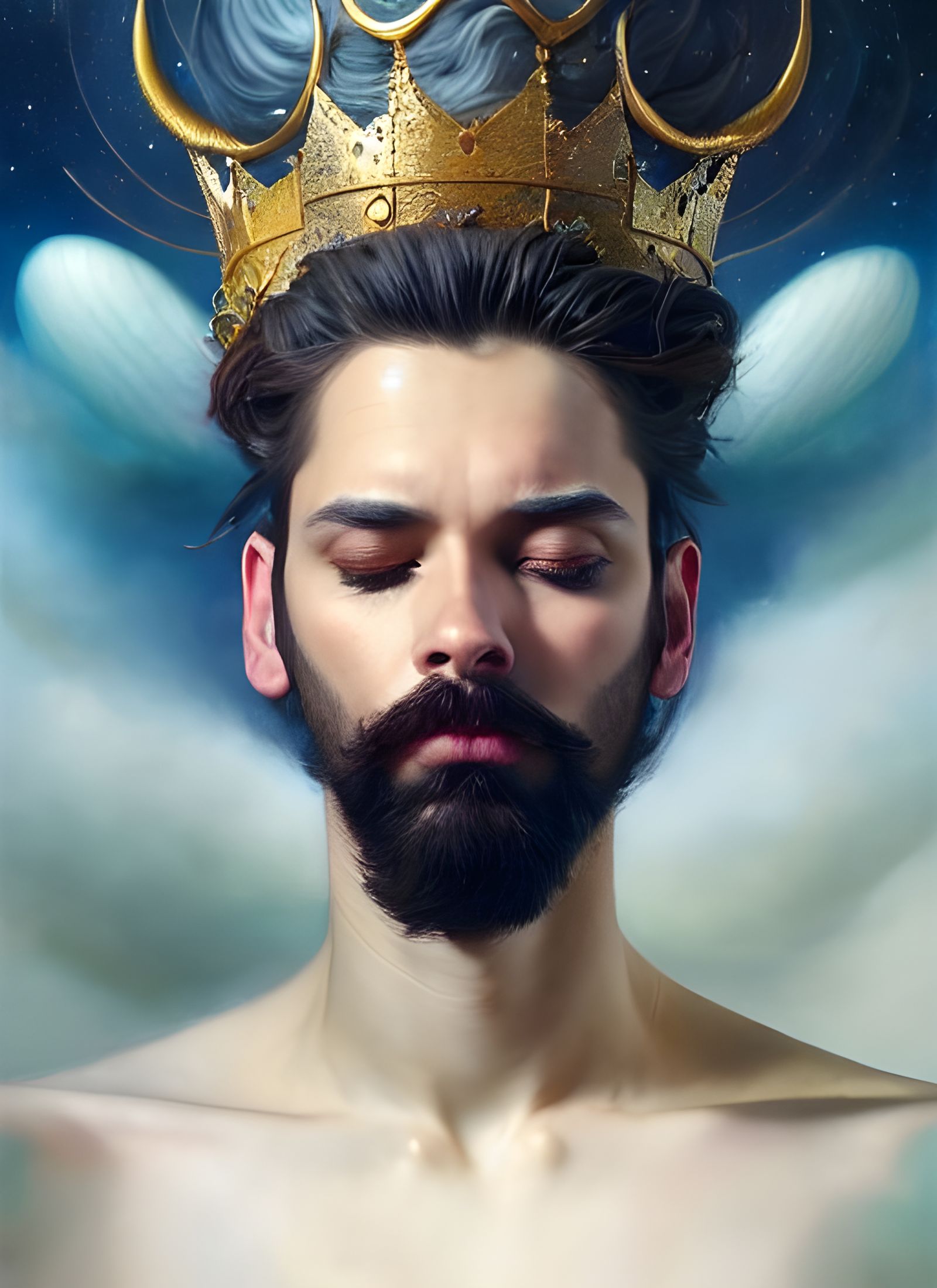 Ethereal Celestial King with Goatee: Photorealistic Digital ...