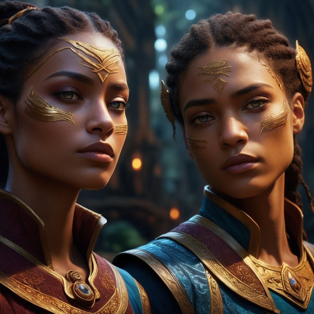 Ethereal Youth Gaze into the Abyss in a Fantastical Realm