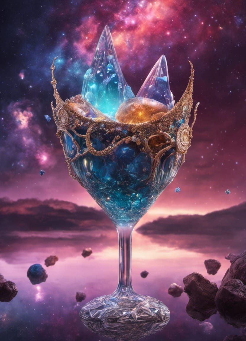 Baroque Squid in Diamond Circuit Board Glass