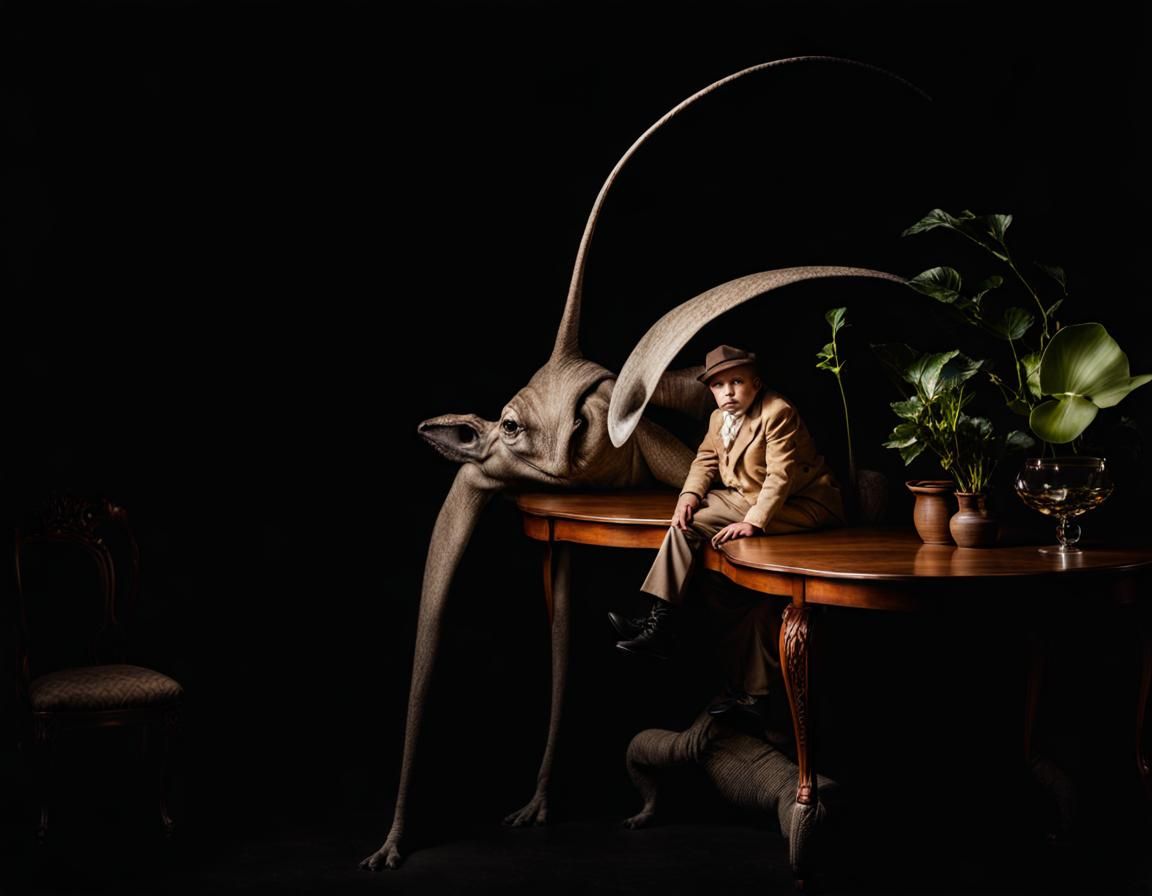 Surreal Alien Restaurant Celebration: Hyperrealistic Digital...