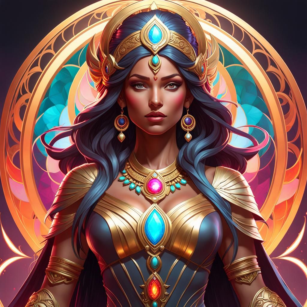 Shakti Goddess Portrait in Hyperdetailed Digital Art