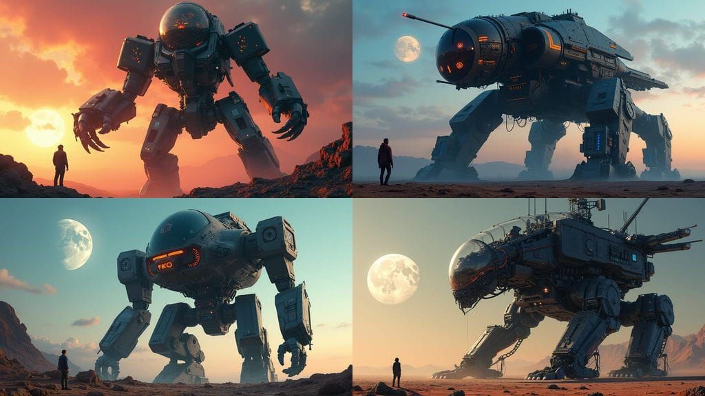 Gargantuan Robot Looms Over Planet Altair IV in Dazzling Eve...