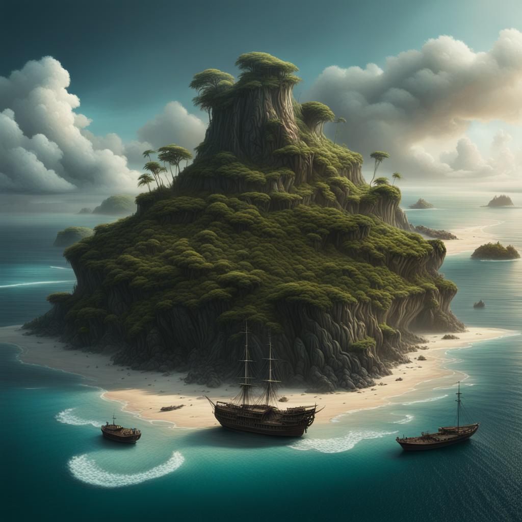 Epic Uninhabited Island Digital Matte Painting