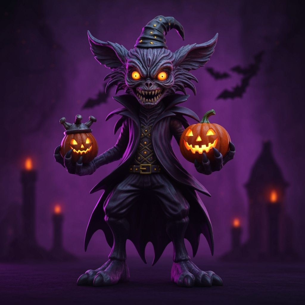 Halloween Labubu Toy in Gothic Horror Style