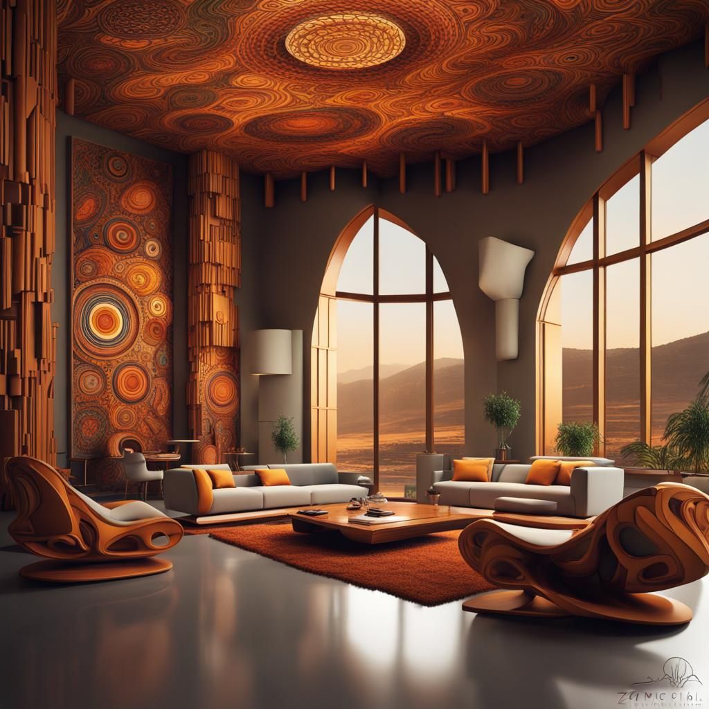 Ethiopian Renaissance: Modern Interior with Abstract Design