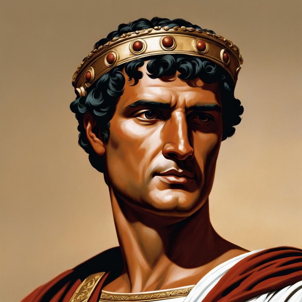 Mark Antony Portrait in Detailed Matte Painting Style