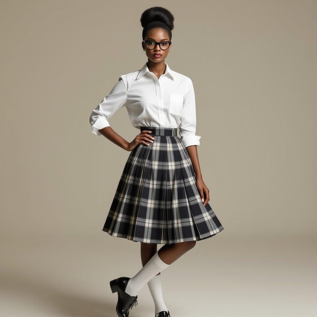 Elegant African-American Model in Crisp Editorial Portrait