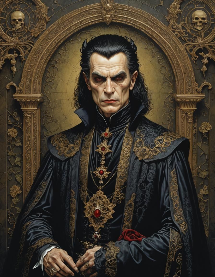 Gothic Vampire Baron Portrait in Christensen Style