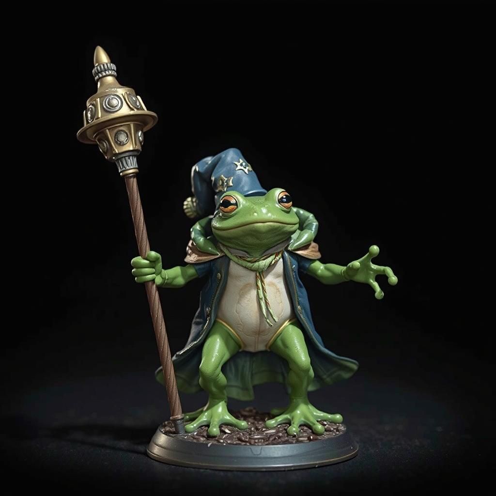 Frog Wizard Miniature in Warhammer 40k Style