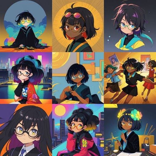 Teenage Girl in Elegant Black Glasses