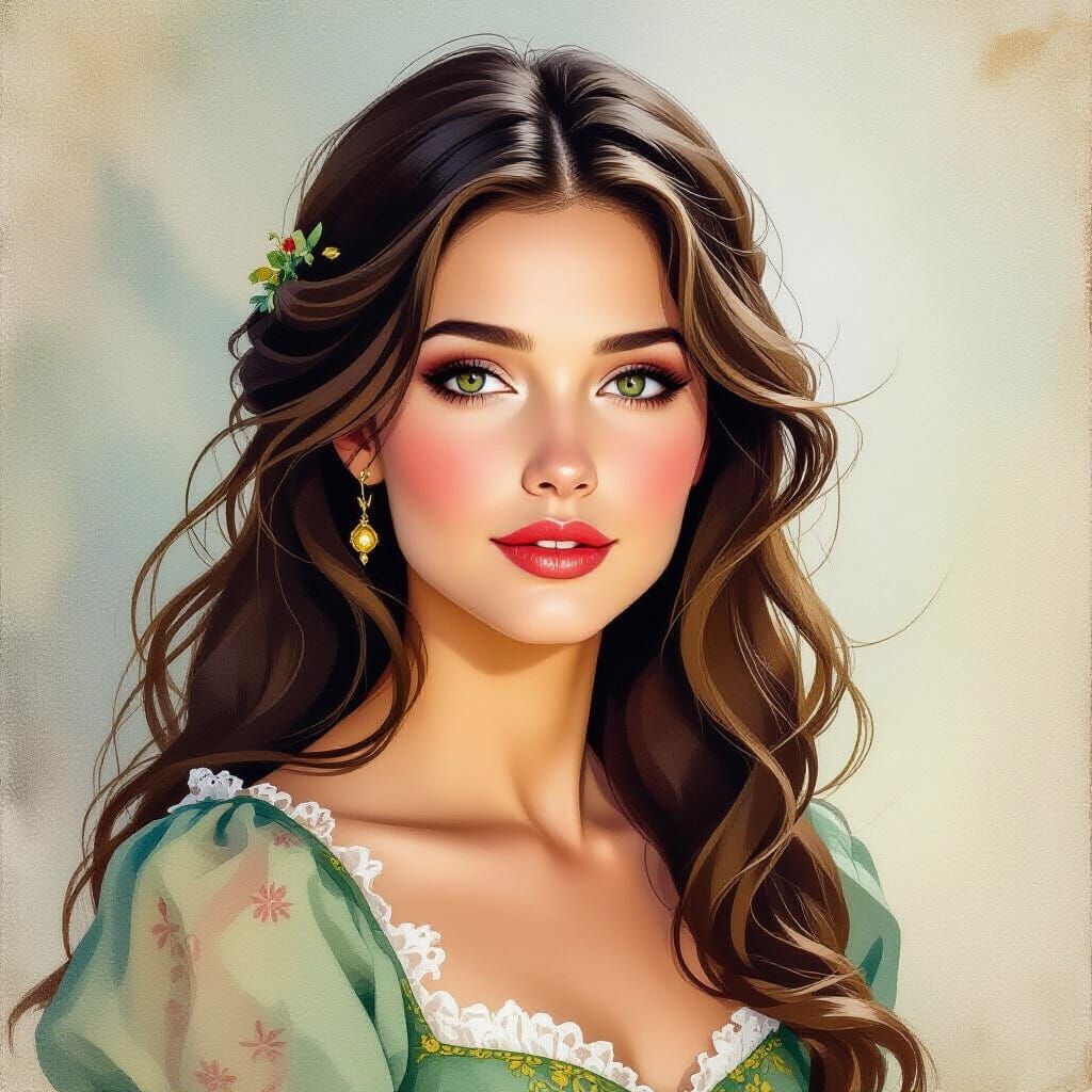 Divine Beauty and Goodness: Detailed Gouache Painting