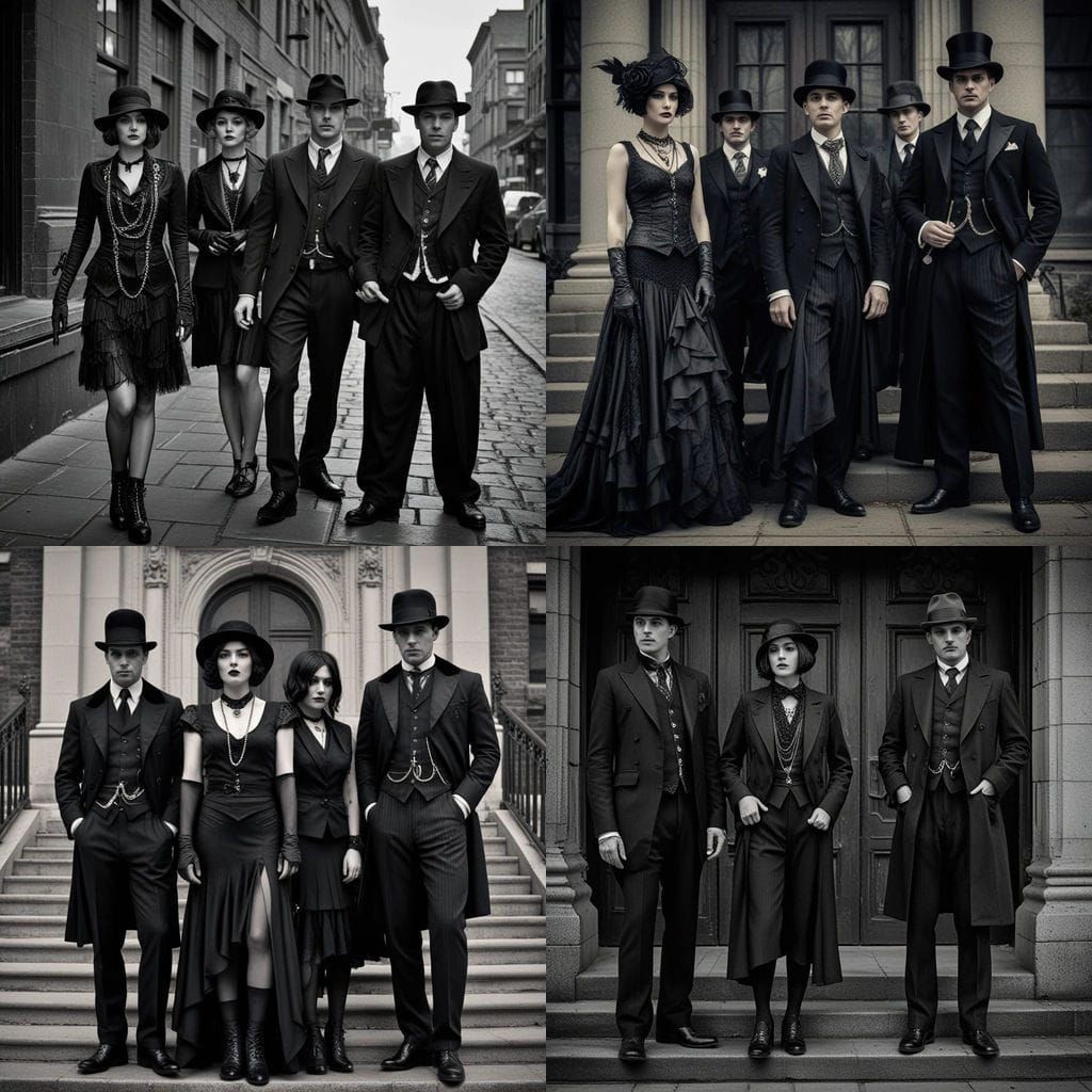 Gothic Speakeasy Scene in 1920s Style