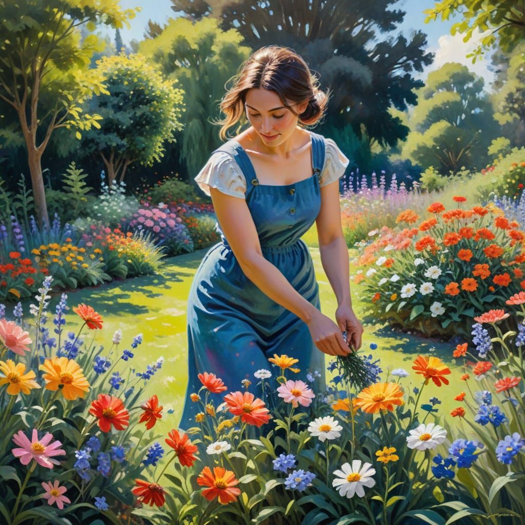 Ethereal Garden Bloom in Impressionist Masterpiece